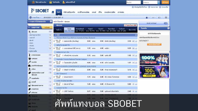 คำศัพท์แทงบอล Sbobet