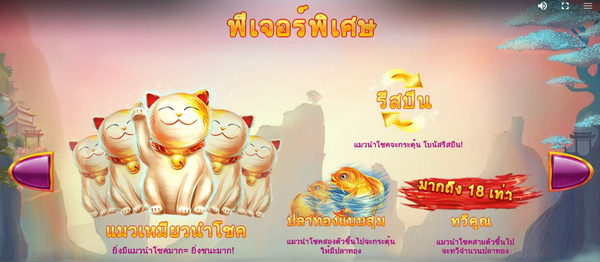 ฟีเจอร์พิเศษเกมส์แมวเหมียวนำโชค 