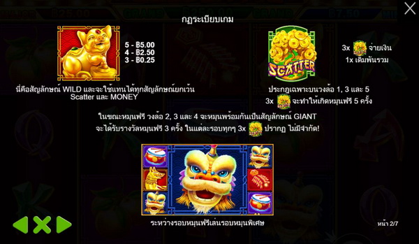 สัญลักษณ์ Wild และ scatter  เกมส์หมูทอง