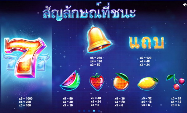 สัญลักษณ์ที่ชนะเกมส์ผลไม้ระเบิด