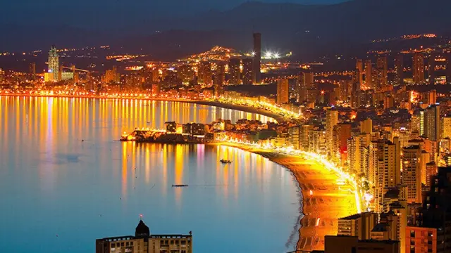 The Benidorm Spain at night