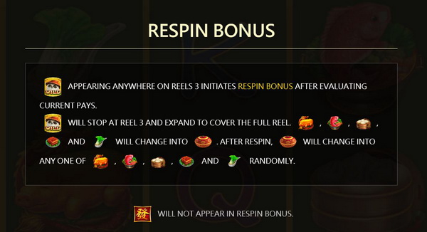 Respin bonus ChefPanda Slot