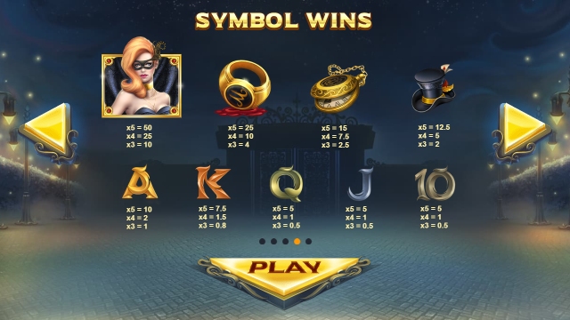 Masquerade Symbols Payout