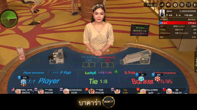 Live Baccarat Ebet Casino